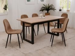 4 X Stuhl "Anya" In Braun Cord Und Schwarz 4-Fußstuhl Küchen- Und Esszimmerstuhl 4er Set 12 4 X Stuhl "Anya" In Braun Cord Und Schwarz 4-Fußstuhl Küchen- Und Esszimmerstuhl 4er Set -Wohnwelt Verkauf 9726 4