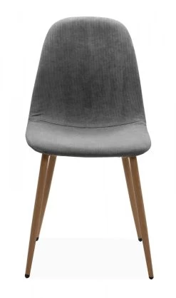 4 X Stuhl "Anya" In Grau Cord 4-Fußstuhl Küchen- Und Esszimmerstuhl 4er Set