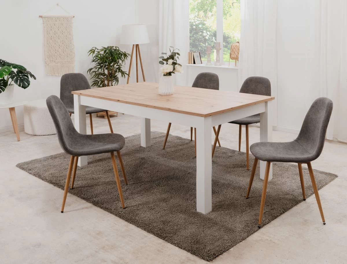 4 X Stuhl "Anya" In Grau Cord 4-Fußstuhl Küchen- Und Esszimmerstuhl 4er Set 6 4 X Stuhl "Anya" In Grau Cord 4-Fußstuhl Küchen- Und Esszimmerstuhl 4er Set – Bild 4