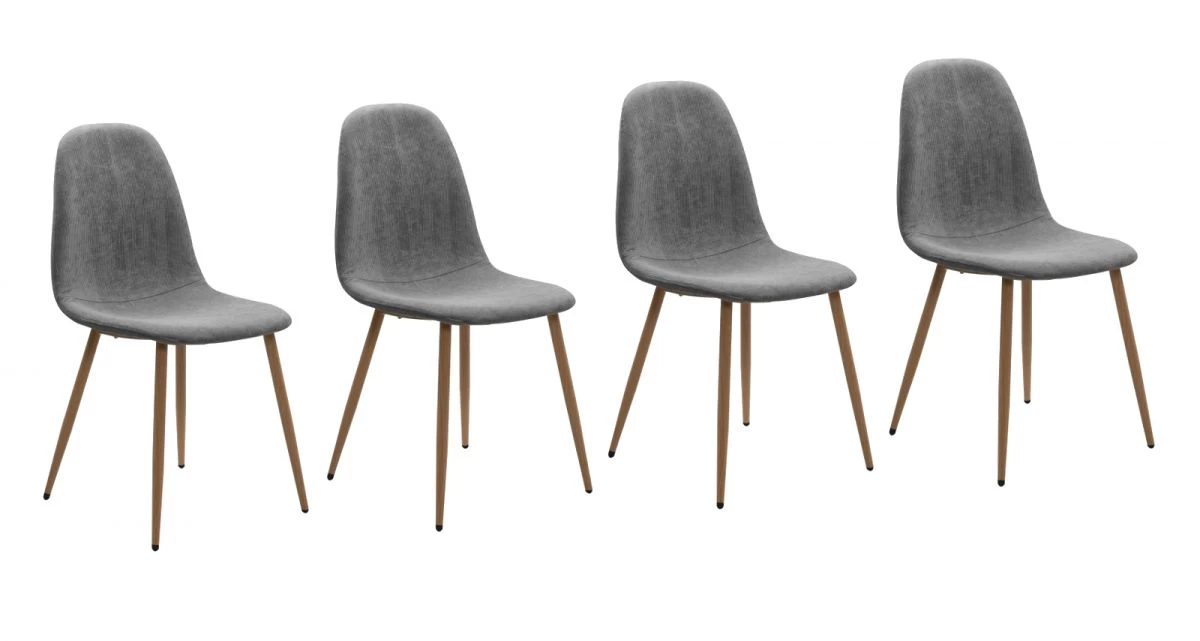 4 X Stuhl "Anya" In Grau Cord 4-Fußstuhl Küchen- Und Esszimmerstuhl 4er Set 9 4 X Stuhl "Anya" In Grau Cord 4-Fußstuhl Küchen- Und Esszimmerstuhl 4er Set – Bild 7