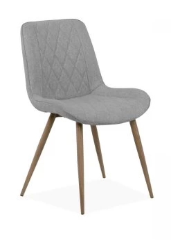 4 X Stuhl "Bella" In Grau Und Sonoma Eiche 4-Fußstuhl Küchen- Und Esszimmerstuhl 4er Set