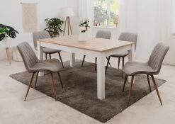 4 X Stuhl "Bella" In Grau Und Sonoma Eiche 4-Fußstuhl Küchen- Und Esszimmerstuhl 4er Set -Wohnwelt Verkauf 9728 4