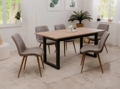 4 X Stuhl "Bella" In Grau Und Sonoma Eiche 4-Fußstuhl Küchen- Und Esszimmerstuhl 4er Set -Wohnwelt Verkauf 9728 5