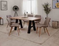 4 X Stuhl "Bella" In Grau Und Sonoma Eiche 4-Fußstuhl Küchen- Und Esszimmerstuhl 4er Set -Wohnwelt Verkauf 9728 6