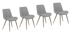 4 X Stuhl "Bella" In Grau Und Sonoma Eiche 4-Fußstuhl Küchen- Und Esszimmerstuhl 4er Set -Wohnwelt Verkauf 9728 7