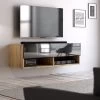 TV-Lowboard "Epsom" In Schwarz Hochglanz Und Wotan Eiche TV Unterteil Hängend 100 X 30 Cm 2 TV-Lowboard "Epsom" In Schwarz Hochglanz Und Wotan Eiche TV Unterteil Hängend 100 X 30 Cm -Wohnwelt Verkauf 9739 1