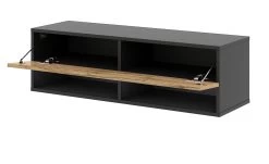 TV-Lowboard "Epsom" In Wotan Eiche Und Schwarz TV Unterteil Hängend 100 X 30 Cm -Wohnwelt Verkauf 9740 6