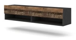 TV-Lowboard "Epsom" In Used Wood Und Matera Grau TV Unterteil Hängend 140 X 30 Cm -Wohnwelt Verkauf 9744 4