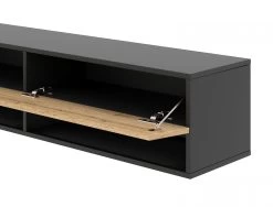 TV-Lowboard "Epsom" In Wotan Eiche Und Schwarz TV Unterteil Hängend 140 X 30 Cm -Wohnwelt Verkauf 9745 3