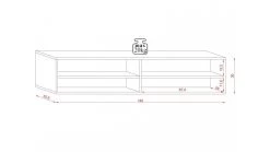 TV-Lowboard "Epsom" In Wotan Eiche Und Schwarz TV Unterteil Hängend 140 X 30 Cm -Wohnwelt Verkauf 9745 7