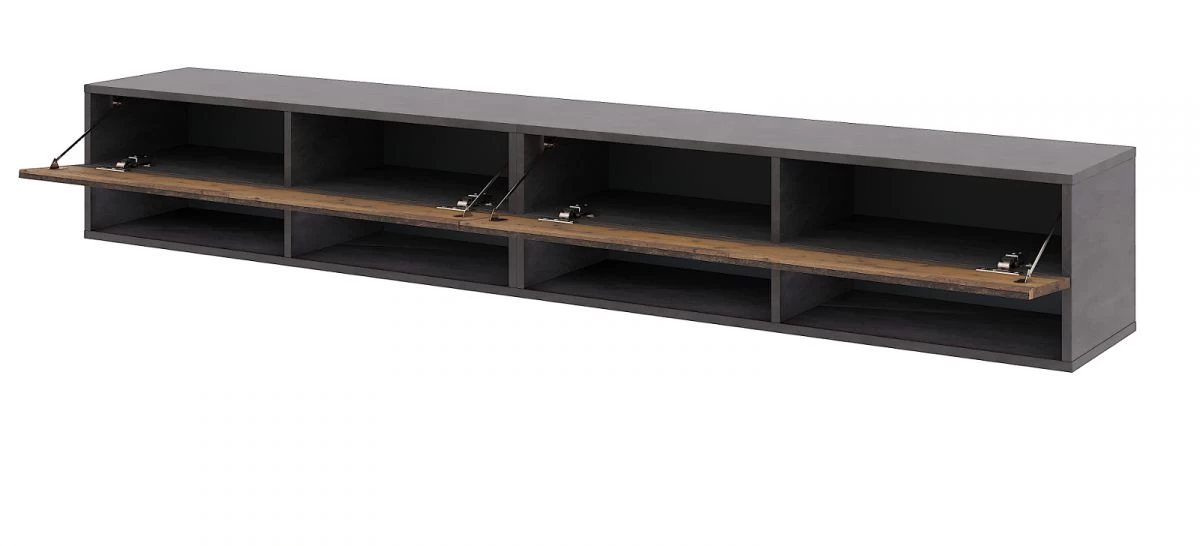 TV-Lowboard "Epsom" In Used Wood Und Matera Grau XL TV Unterteil Hängend 200 X 30 Cm 8 TV-Lowboard "Epsom" In Used Wood Und Matera Grau XL TV Unterteil Hängend 200 X 30 Cm – Bild 6