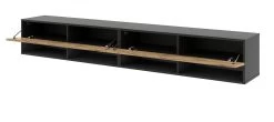 TV-Lowboard "Epsom" In Wotan Eiche Und Schwarz XL TV Unterteil Hängend 200 X 30 Cm -Wohnwelt Verkauf 9749 6