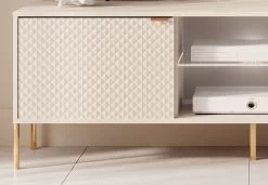 TV-Lowboard "Rubin" In Weiß Glanz Mit 3-D Struktur TV Unterteil Mit Soft-Close Und LED 153 X 54 Cm 9 TV-Lowboard "Rubin" In Weiß Glanz Mit 3-D Struktur TV Unterteil Mit Soft-Close Und LED 153 X 54 Cm -Wohnwelt Verkauf 9750 2