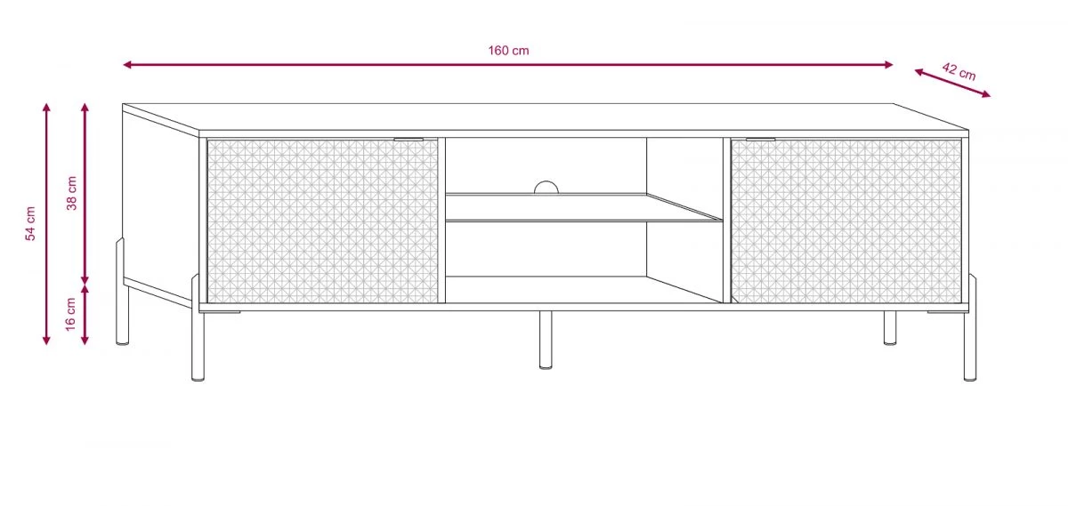 TV-Lowboard "Rubin" In Weiß Glanz Mit 3-D Struktur TV Unterteil Mit Soft-Close Und LED 153 X 54 Cm 8 TV-Lowboard "Rubin" In Weiß Glanz Mit 3-D Struktur TV Unterteil Mit Soft-Close Und LED 153 X 54 Cm – Bild 6