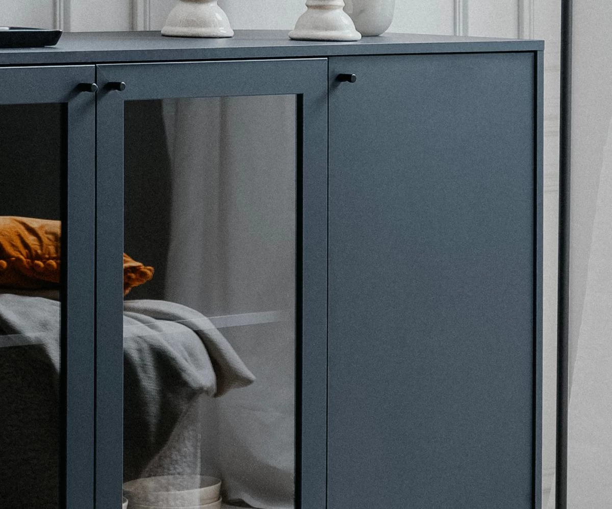 Sideboard "Caracas" In Blau Wohn- Und Esszimmer Kommode 180 X 90 Cm 4 Sideboard "Caracas" In Blau Wohn- Und Esszimmer Kommode 180 X 90 Cm – Bild 2