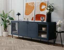 Sideboard "Caracas" In Blau Wohn- Und Esszimmer Kommode 180 X 68 Cm -Wohnwelt Verkauf 9781 3