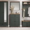Garderobe Set 5-teilig "Stanton" In Grün Und Evoke Eiche Landhaus Garderobenkombination 261 X 198 Cm -Wohnwelt Verkauf 9793 1