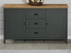 Sideboard "Stanton" In Grün Und Evoke Eiche Landhaus Wohn- Und Esszimmer Kommode 146 X 86 Cm