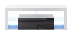 TV-Lowboard "Mount" In Schwarz Glanz Und Weiß Mit LED 140 X 51 Cm -Wohnwelt Verkauf 9850 4