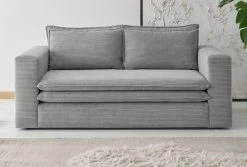 Sofa "Pesaro" In Hellgrau Cord Couch 2-Sitzer 180 Cm