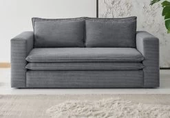 Sofa "Pesaro" In Grau Cord Couch 2-Sitzer 180 Cm