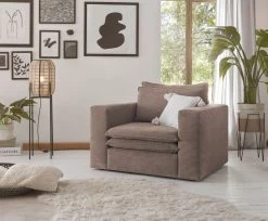 Sessel "Pesaro" In Braun Cord Loungesessel 110 Cm -Wohnwelt Verkauf 9868 3