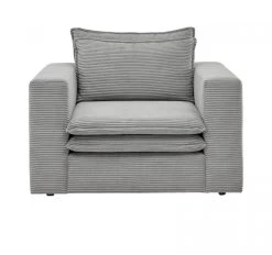 Sessel "Pesaro" In Hellgrau Cord Loungesessel 110 Cm -Wohnwelt Verkauf 9870 7