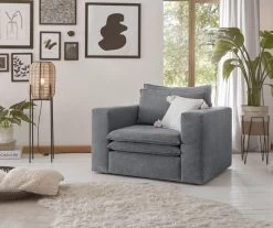 Sessel "Pesaro" In Grau Cord Loungesessel 110 Cm 14 Sessel "Pesaro" In Grau Cord Loungesessel 110 Cm -Wohnwelt Verkauf 9871 3