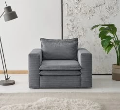 Sessel "Pesaro" In Grau Cord Loungesessel 110 Cm 15 Sessel "Pesaro" In Grau Cord Loungesessel 110 Cm -Wohnwelt Verkauf 9871 4