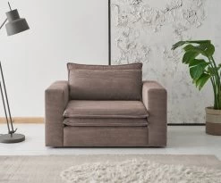 Loveseat Sessel "Pesaro" In Braun Cord Loungesessel 125 Cm -Wohnwelt Verkauf 9872 4
