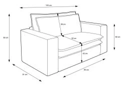 Loveseat Sessel "Pesaro" In Beige Cord Loungesessel 125 Cm -Wohnwelt Verkauf 9873 10