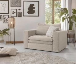 Loveseat Sessel "Pesaro" In Beige Cord Loungesessel 125 Cm -Wohnwelt Verkauf 9873 3