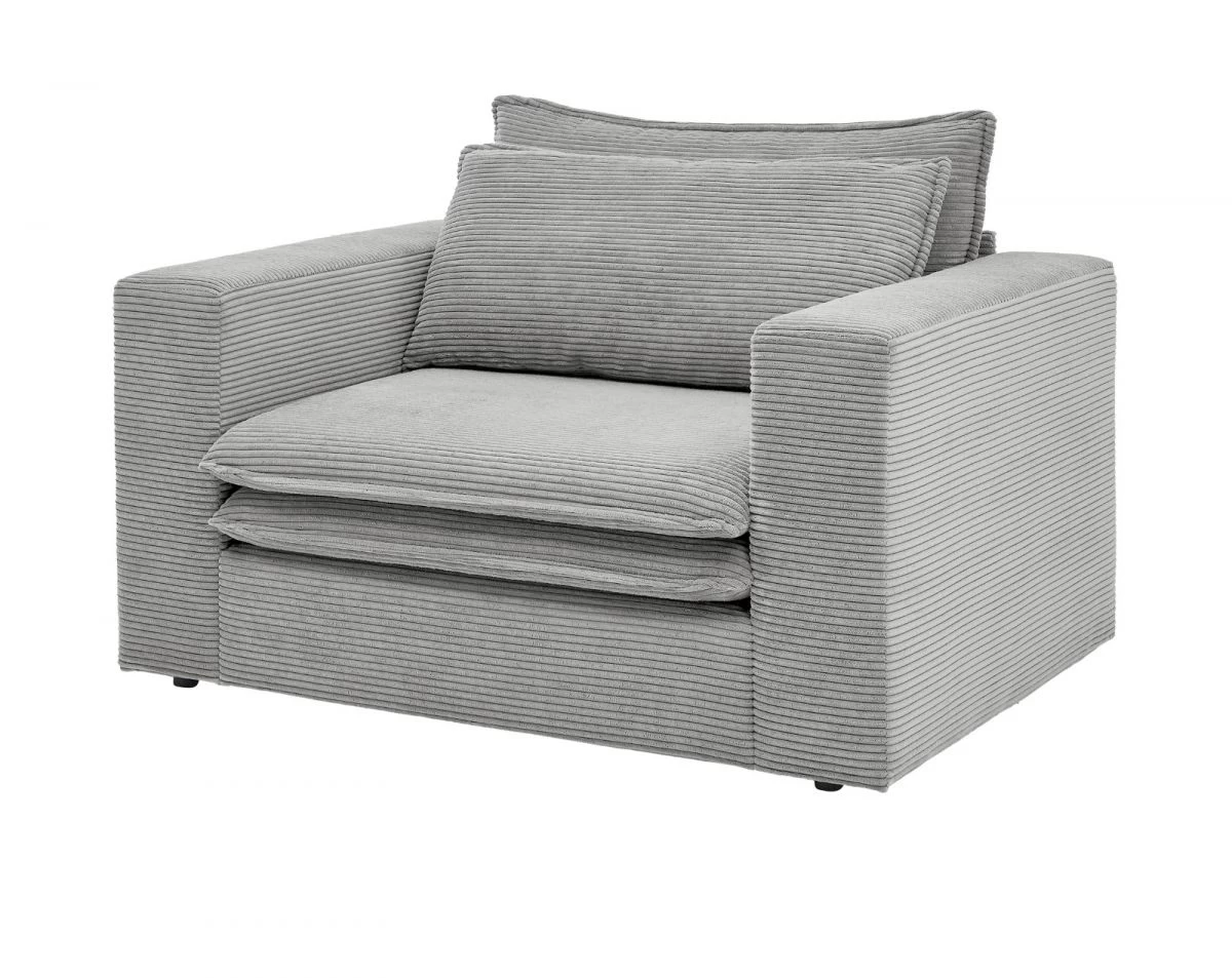 Loveseat Sessel "Pesaro" In Hellgrau Cord Loungesessel 125 Cm 8 Loveseat Sessel "Pesaro" In Hellgrau Cord Loungesessel 125 Cm – Bild 6