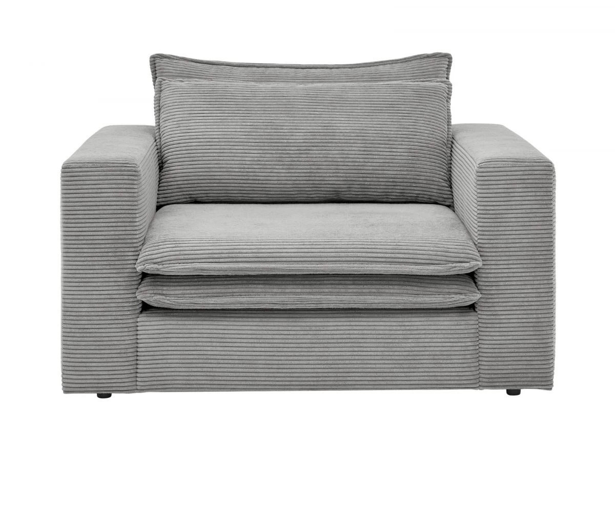 Loveseat Sessel "Pesaro" In Hellgrau Cord Loungesessel 125 Cm 9 Loveseat Sessel "Pesaro" In Hellgrau Cord Loungesessel 125 Cm – Bild 7