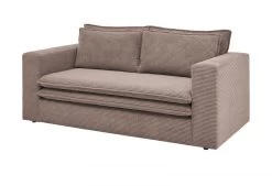 Sofa Set "Pesaro" In Braun Cord Couch 2-Sitzer Inklusive Hocker -Wohnwelt Verkauf 9876 7