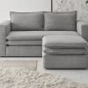 Sofa Set "Pesaro" In Hellgrau Cord Couch 2-Sitzer Inklusive Hocker -Wohnwelt Verkauf 9878 1