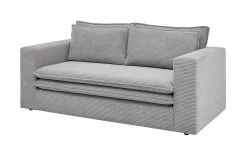 Sofa Set "Pesaro" In Hellgrau Cord Couch 2-Sitzer Inklusive Hocker -Wohnwelt Verkauf 9878 7