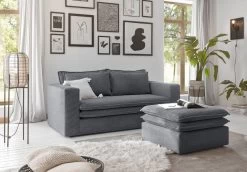 Sofa Set "Pesaro" In Grau Cord Couch 2-Sitzer Inklusive Hocker 15 Sofa Set "Pesaro" In Grau Cord Couch 2-Sitzer Inklusive Hocker -Wohnwelt Verkauf 9879 4