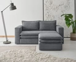 Sofa Set "Pesaro" In Grau Cord Couch 2-Sitzer Inklusive Hocker 16 Sofa Set "Pesaro" In Grau Cord Couch 2-Sitzer Inklusive Hocker -Wohnwelt Verkauf 9879 5