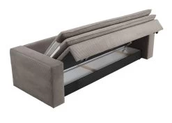 Sofa Set "Pesaro" In Braun Cord Couch 3-Sitzer Mit Bettfunktion Inklusive Hocker -Wohnwelt Verkauf 9880 7