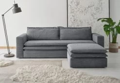 Sofa Set "Pesaro" In Grau Cord Couch 3-Sitzer Mit Bettfunktion Inklusive Hocker 16 Sofa Set "Pesaro" In Grau Cord Couch 3-Sitzer Mit Bettfunktion Inklusive Hocker -Wohnwelt Verkauf 9883 5