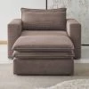 Loveseat Sessel Set "Pesaro" In Braun Cord Couch Loungesessel Inklusive Hocker -Wohnwelt Verkauf 9884 1