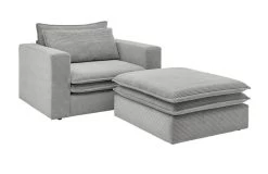 Sessel Set "Pesaro" In Hellgrau Cord Couch Loungesessel Inklusive Hocker 18 Sessel Set "Pesaro" In Hellgrau Cord Couch Loungesessel Inklusive Hocker -Wohnwelt Verkauf 9890 7