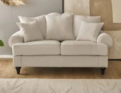 Sofa "Adelina" In Beige Landhaus Couch 2-Sitzer 170 Cm