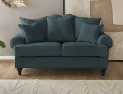Sofa "Adelina" In Blaugrün Landhaus Couch 2-Sitzer 170 Cm