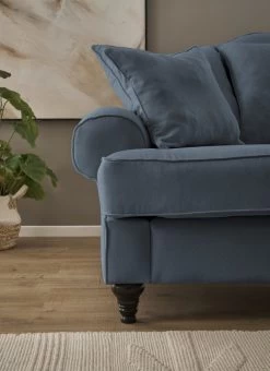 Sofa "Adelina" In Blau Landhaus Couch 3-Sitzer 200 Cm -Wohnwelt Verkauf 9906 4