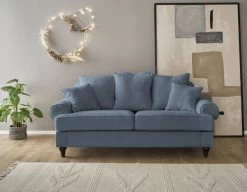 Sofa "Adelina" In Blau Landhaus Couch 3-Sitzer 200 Cm -Wohnwelt Verkauf 9906 6