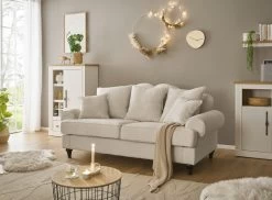 Sofa "Adelina" In Beige Landhaus Couch 3-Sitzer 200 Cm -Wohnwelt Verkauf 9907 5