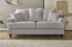 Sofa "Adelina" In Hellgrau Landhaus Couch 3-Sitzer 200 Cm