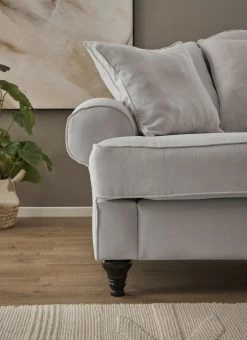 Sofa "Adelina" In Hellgrau Landhaus Couch 3-Sitzer 200 Cm -Wohnwelt Verkauf 9909 4